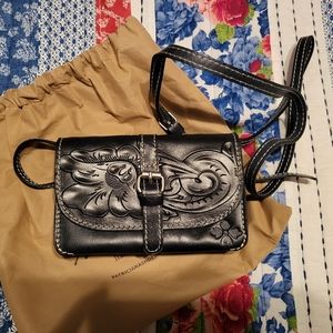 Patricia Nash navy blue leather crossbody